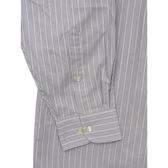Calvin Klein Shirt Mens XL Purple‎ Stripe Button Up Long Sleeve Business Casual - Picture 4 of 13